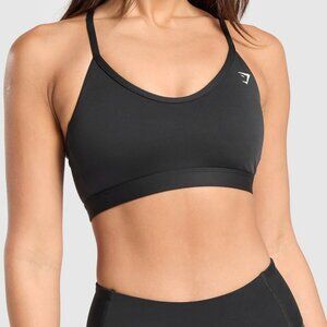 Gymshark Women's V Neck Training Sports Bra (Black, S)